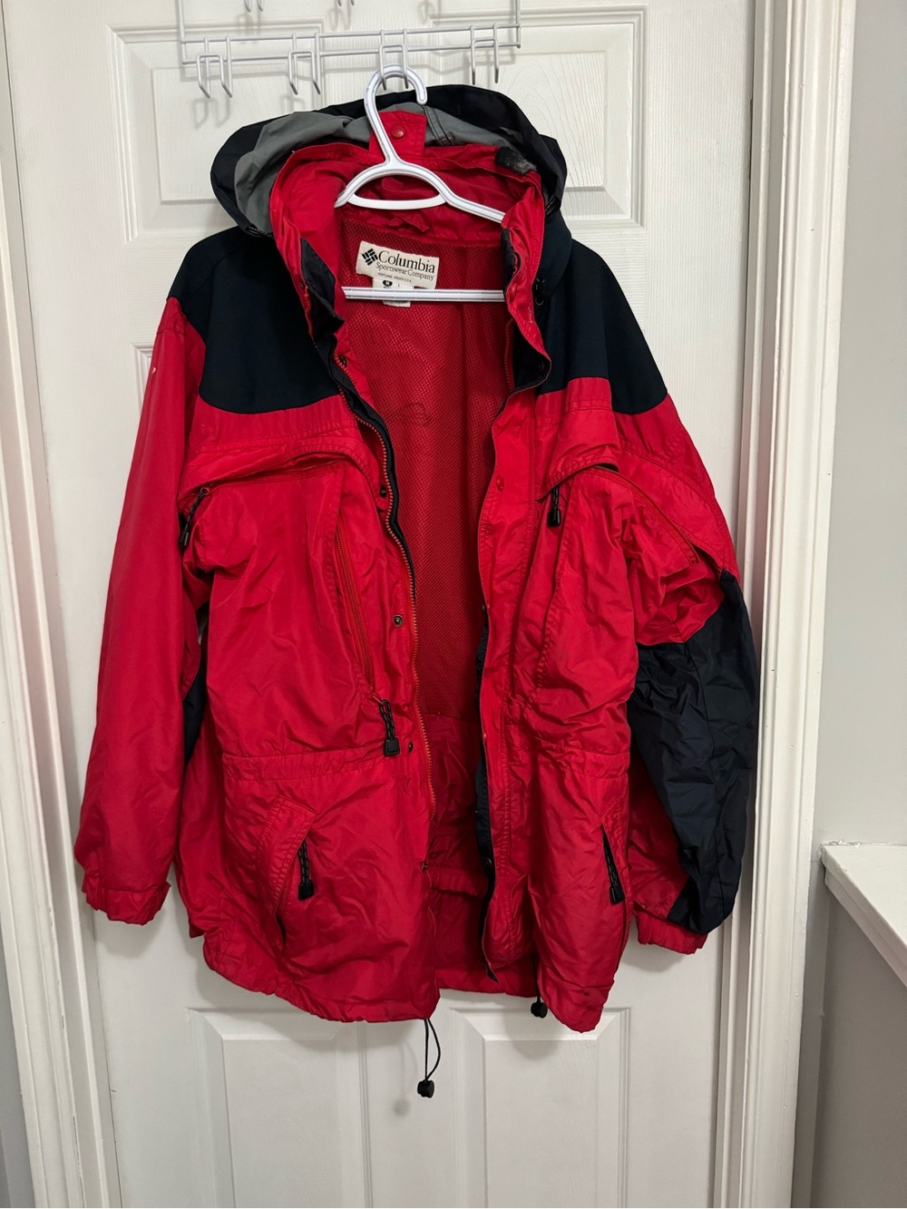 Vintage Columbia Red and Black Waterproof Jacket